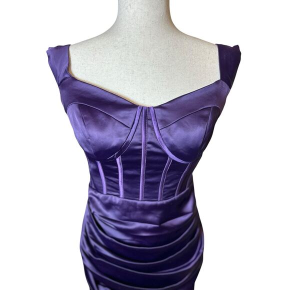 Purple Mermaid Corset Bustier Long Formal Gown Size XS Y2K Whimsygoth HOCO - Picture 3 of 7